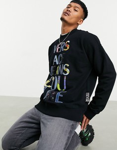 Черный свитшот с логотипом-нашивкой Versace Jeans Couture