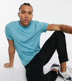 Голубая футболка с отворотами на рукавах ASOS DESIGN Tall-Синий