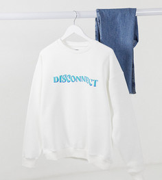 Oversized-свитшот от комплекта с надписью Disconnect Local Heroes-Белый