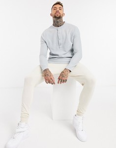 Серый свитшот в стиле oversized с застежкой на кнопках ASOS DESIGN