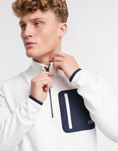 Белый свитер с короткой молнией Calvin Klein Golf Voyage-Бежевый