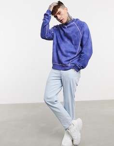 Свитшот ASOS DESIGN в стиле oversized с контрастными плоскими швами в цвете синий тай-дай