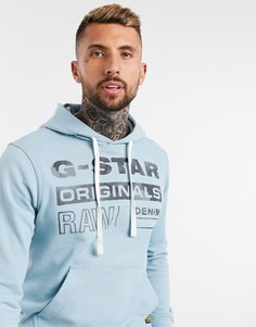 Худи с логотипом G-Star originals-Синий