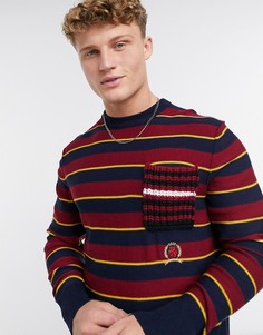 Джемпер с круглым вырезом и карманом Tommy Hilfiger-Синий