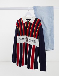 Трикотажная футболка-поло с логотипом на груди Tommy Hilfiger Collections-Красный