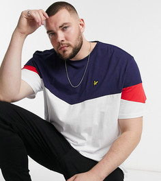 Футболка большого размера со вставкой Lyle & Scott-Темно-синий