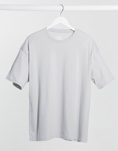 Серо-белая свободная футболка New Look-Белый