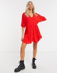 Красное платье мини А-силуэта с V-образным вырезом In The Style x Jac Jossa-Красный