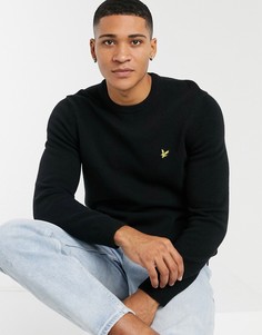 Джемпер из смесовой шерсти с круглым вырезом Lyle & Scott-Черный