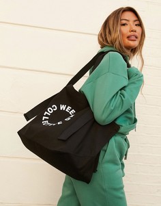 Черная парусиновая сумка-тоут ASOS DESIGN Weekend Collective-Черный