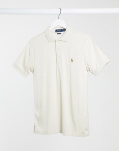 Белое приталенное поло с фирменным логотипом Polo Ralph Lauren-Белый