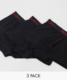Набор из трех коротких боксеров-брифов черного цвета Pepe Jeans archie-Черный