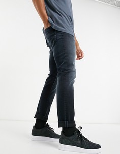 Черно-синие суженные книзу джинсы из суперэластичного денима Jack & Jones Intelligence Glenn-Синий