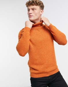 Оранжевый джемпер из овечьей шерсти с отложным высоким воротником ASOS DESIGN