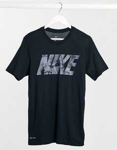 Черная футболка с камуфляжным логотипом Nike Training-Черный