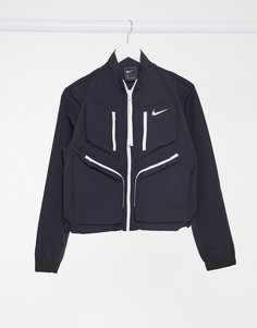 Черная куртка в стиле милитари Nike tech pack-Черный
