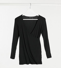 Черный топ с запахом ASOS DESIGN Maternity