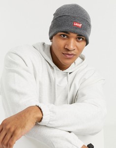 Серая шапка-бини с небольшим логотипом спереди Levis-Серый Levis®