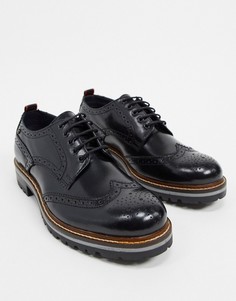 Черные блестящие ботинки-броги Base London Сolver-Черный