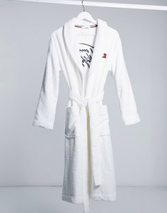 Белый халат для дома с фирменным логотипом Tommy Hilfiger
