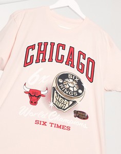 Нежно-розовая футболка Mitchell & Ness NBA Chicago Bulls Rings-Розовый