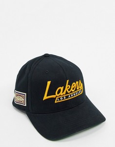 Черная бейсболка Mitchell & Ness NBA LA Lakers Vintage Tailscript 110-Черный