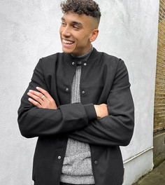 Черная куртка из полушерстяной ткани ASOS DESIGN Tall-Черный