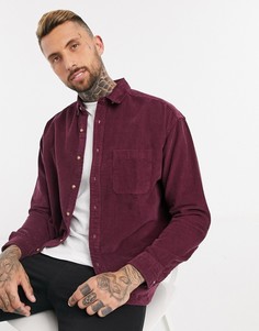 Бордовая вельветовая рубашка oversized в стиле 90-х ASOS DESIGN Plus-Фиолетовый
