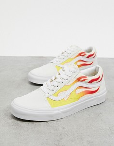 Белые кроссовки Vans UA Flame Old Skool-Белый