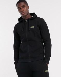 Худи черного цвета с молнией и логотипом Barbour International Essential-Черный