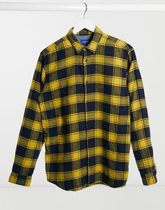 Рубашка из фланелевой ткани с ворсом в сине-желтую клетку Jack & Jones Originals-Желтый