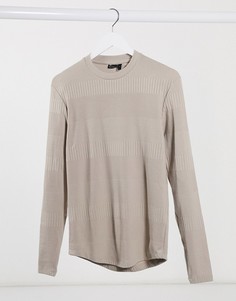 Розовый облегающий лонгслив в рубчик ASOS DESIGN