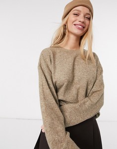 Джемпер свободного кроя Vero Moda бежевого цвета-Бежевый