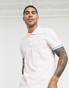 Поло розового цвета с контрастными манжетами Farah-Розовый