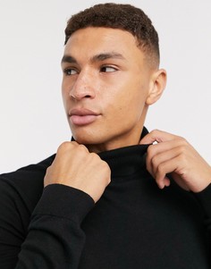 Черная трикотажная водолазка Topman-Черный