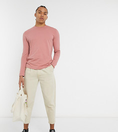 Розовый лонгслив с круглым вырезом ASOS DESIGN Tall