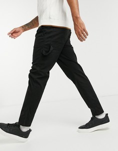 Черные брюки на работу в стиле casual Only & Sons-Черный