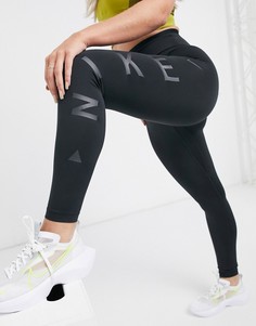 Черные укороченные леггинсы Nike Training Icon Clash one-Мульти