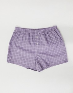 Тканые боксеры в клетку ASOS DESIGN-Фиолетовый