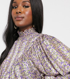 Топ с цветочным принтом в полоску и рукавами «летучая мышь» ASOS DESIGN Maternity-Мульти