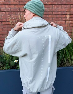 Удлиненный худи в стиле oversized из нейлона с логотипом ASOS Unrvlld Supply-Белый