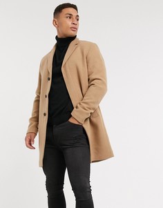 Бежевое пальто Selected Homme-Светло-коричневый