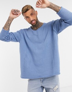Голубой фактурный oversized-джемпер ASOS DESIGN-Синий