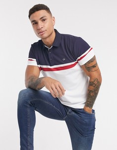 Белое с синим поло Calvin Klein Golf Pendant-Мульти