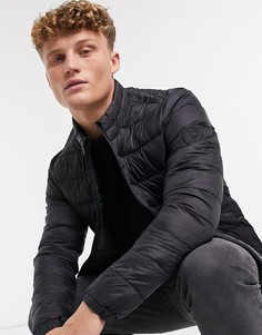 Черный пуховик с воротником Jack & Jones Essentials