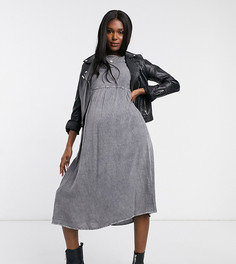 Джинсовое свободное платье миди Wednesdays Girl Maternity-Черный