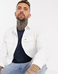 Белая рубашка из твила с логотипом Tommy Jeans-Белый