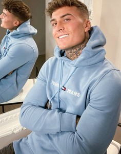 Худи синего цвета с логотипом Tommy Jeans-Синий
