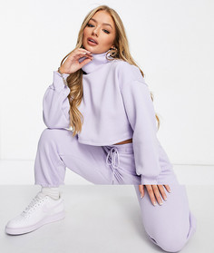 Спортивный костюм сиреневого цвета с высоким воротом / супер oversized-джоггеры ASOS DESIGN-Розовый