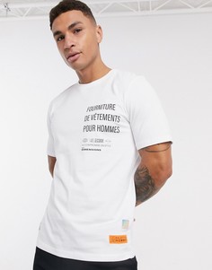 Белая футболка Selected Homme Tailored Studio-Красный